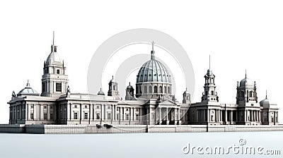 Vibrant Berlin illustration on a clean white background, perfect for travel brochures, city guides, and creative design projects Cartoon Illustration