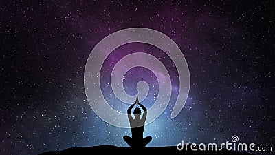 Parvatasana pose of cosmic yoga meditation Stock Photo