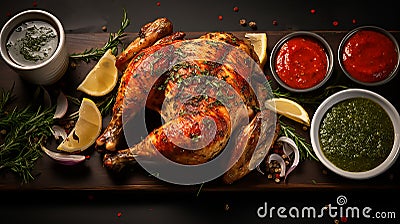 Roasted Whole Chicken Legs Stock Photo
