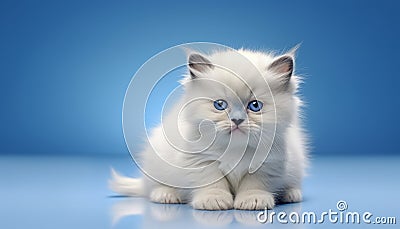 Captivating studio shot of an irresistibly cute cat on an isolated solid color background Stock Photo