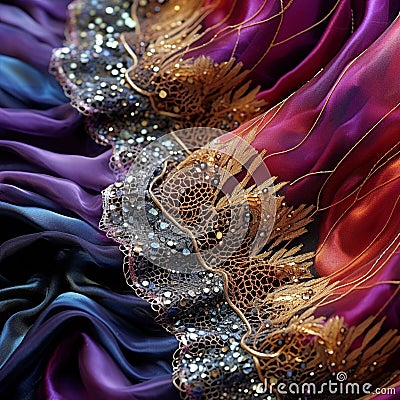 Captivating Threads: A Macro Showcase of Mesmerizing Textile Stock Photo