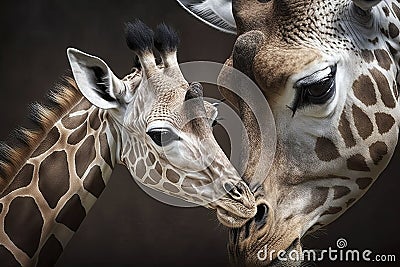 Captivating Up-Close Photography of Animal Mother and Child for Posters and Scrapbooking. Stock Photo