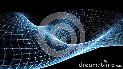 Time-Space Distortion: Abstract Visualization of Spacetime Continuum Curvature. Generative AI Stock Photo
