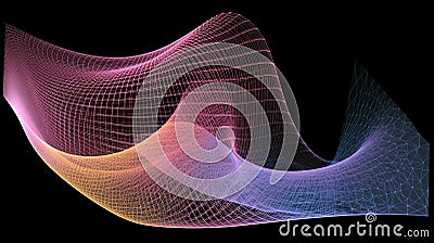 Time-Space Distortion: Abstract Visualization of Spacetime Continuum Curvature. Generative AI Stock Photo
