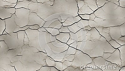 Raw Decay: Seamless Cracked Concrete Background. AI generate Stock Photo