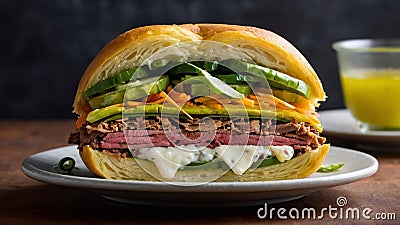 Stacked Goodness: Tempting Tortas Ready to Devour Stock Photo