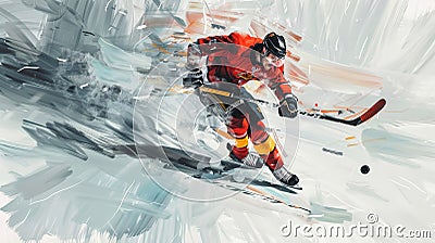 Dynamic Hockey Player in Action: Movement Study Stock Photo