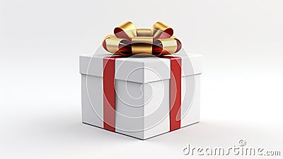 Exquisite Gift Box on Clear White Background - Elegant Present Packaging for Celebrations and Special Occasions. Stock Photo