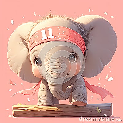 Pink Ninja Elephant for Advertising Stock Photo