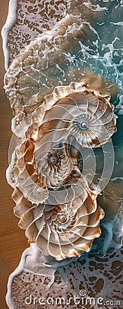 Capture the intricate beauty of nature through a frontal view showcasing mathematical concepts like the Fibonacci sequence in Stock Photo