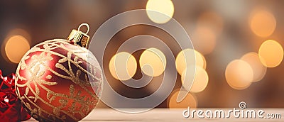 Capture the merry Christmas atmosphere in your room with bokeh lights. Stock Photo