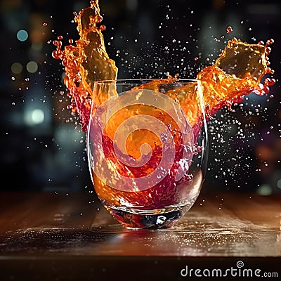 Captivating Slow-Motion Pour: Red Fruit Juice Stock Photo