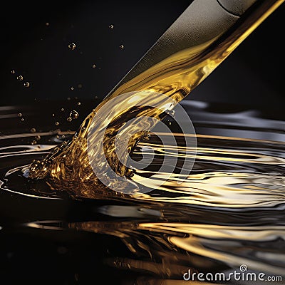 Glistening Blend: Portraying the Artistry of Knife Submerged in Oil. Generative AI Stock Photo