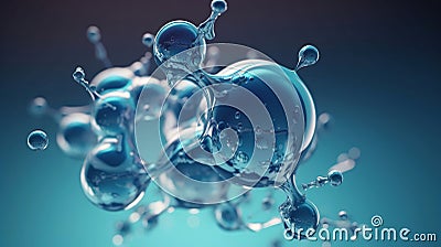 Capturing the Dynamic Energy of a Molecular Explosion. Generative AI Stock Photo