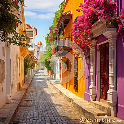 Capturing the Essence of Cartagena's Old Town Stock Photo