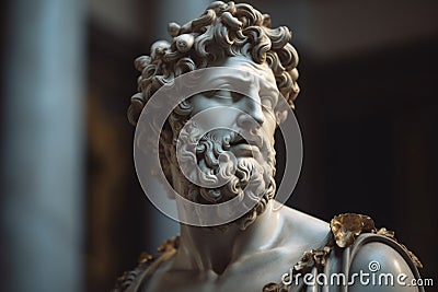 Capturing the Essence of Kairos: A Portrait of the Greek God in Sculpture Stock Photo