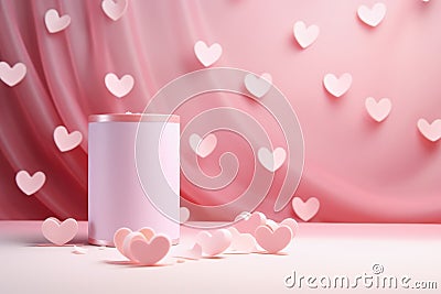 Capturing love: a stylish Valentine's Day mockup with copy space frame, perfect for creating personalized cards Stock Photo