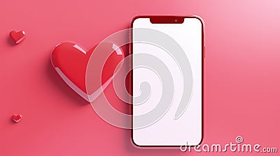 Capturing love: a stylish Valentine's Day mockup with copy space frame, perfect for creating personalized cards Stock Photo