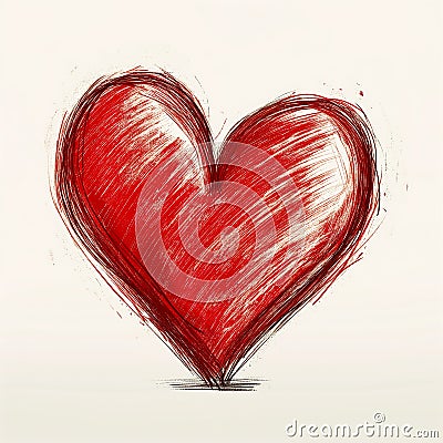 Capturing Love: A Vibrant Red Heart Vignette with a Touch of Rus Stock Photo