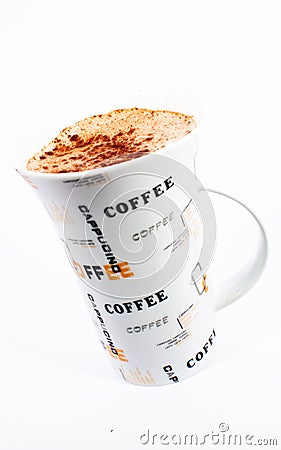 Capuccino Cup in White Background 2 Stock Photo