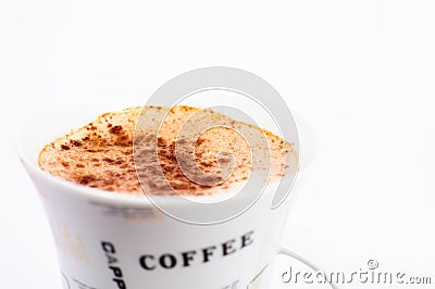 Capuccino Cup in White Background 3 Stock Photo