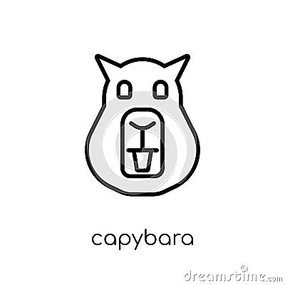 Capybara icon. Trendy modern flat linear vector Capybara icon on Vector Illustration