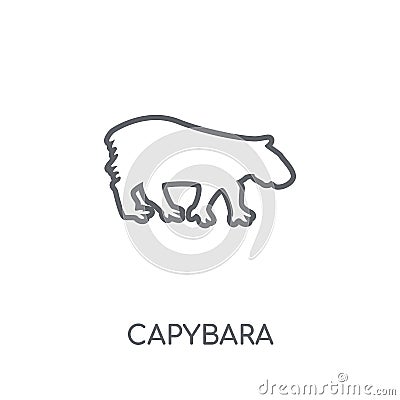 Capybara linear icon. Modern outline Capybara logo concept on wh Vector Illustration