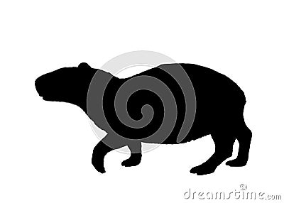 Capybara vector silhouette illustration isolated on white background. Vector Illustration