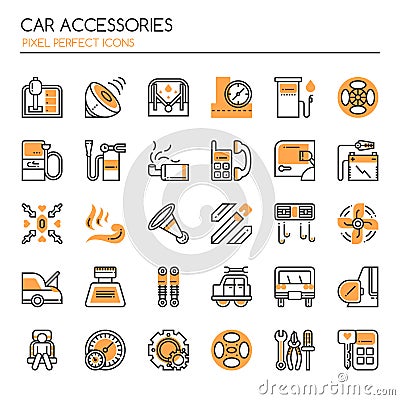 Car Accessories Elements Vector Illustration