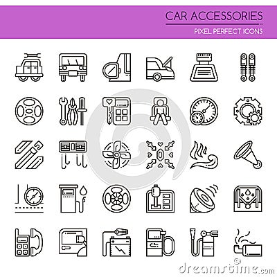 Car Accessories Elements Stock Photo