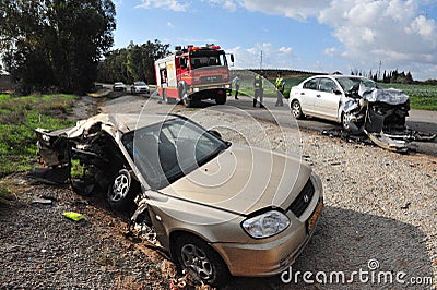 Car Accidents in Israel Editorial Stock Photo