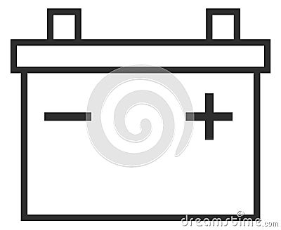 Car accumulator battery. Automobile energy source icon Vector Illustration