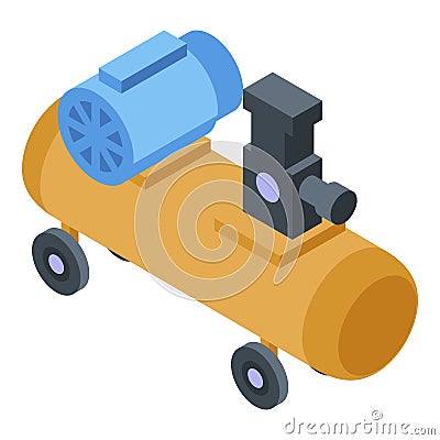 Car air compressor icon, isometric style Vector Illustration