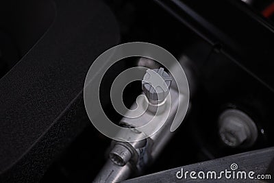 Car air conditioner recharge valve Stock Photo