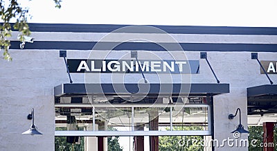 Car Alignment Shop Stock Photo