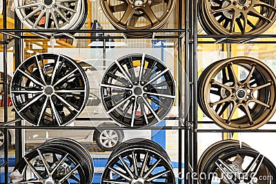 Car alloy wheels Stock Photo