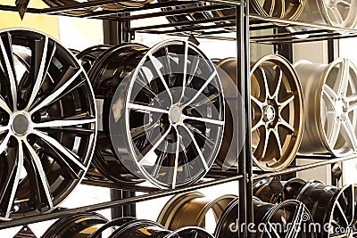 Car alloy wheels Stock Photo