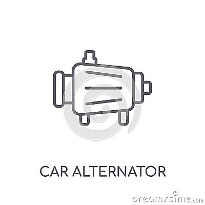 car alternator linear icon. Modern outline car alternator logo c Vector Illustration