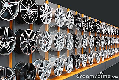 Car aluminum wheels Stock Photo