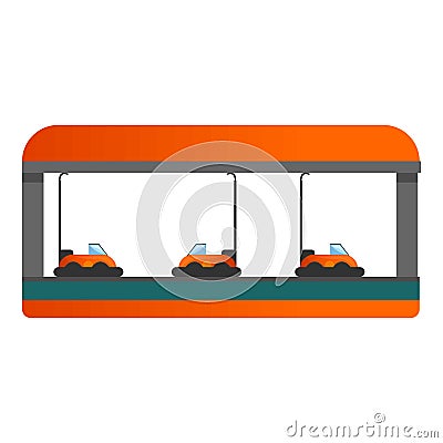 Car amusement stand icon, cartoon style Vector Illustration