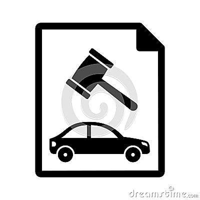 Car auction file Isolated Vector icon that can be easily modified or edited Vector Illustration