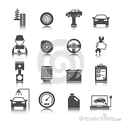 Car Auto Service Icons Set Vector Illustration