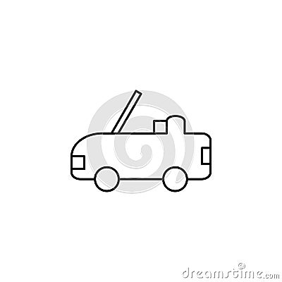 Car, Automobile, Transportation Thin Line Icon Vector Illustration Logo Template. Suitable For Many Purposes. Vector Illustration