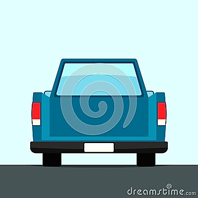 Car back view Vector Illustration