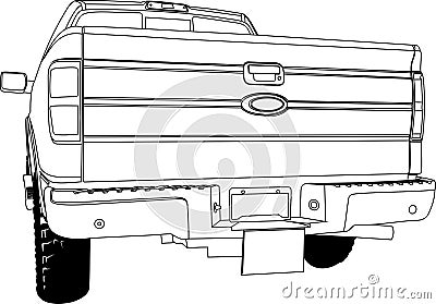 Car back view outline Stock Photo