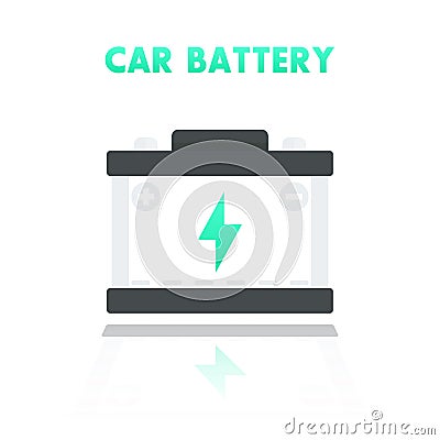 Car battery, accumulator icon in flat style Vector Illustration