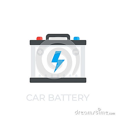 Car battery, accumulator vector icon Vector Illustration