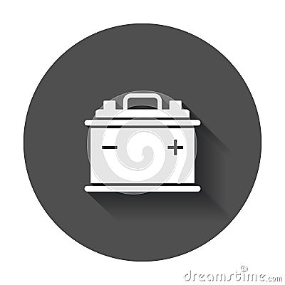 Car battery flat vector icon. Vector Illustration