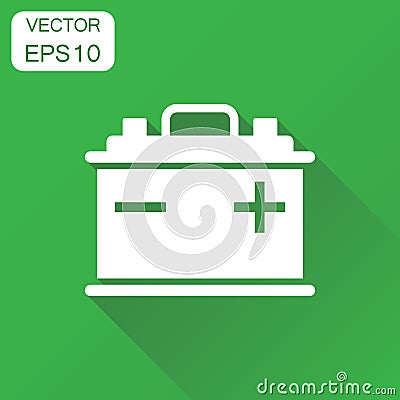 Car battery icon. Business concept auto accumulator battery Vector Illustration