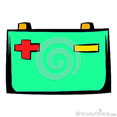 Car battery icon cartoon Vector Illustration